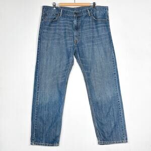Levi's 505 Y2K Stiff Denim Straight Leg‎ Dad Jeans Mens 42x30 Tapered Classic